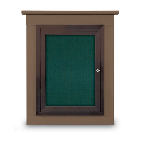 72"x36" 3-Door Enclosed Letterboard, Black Vinyl/Cherry